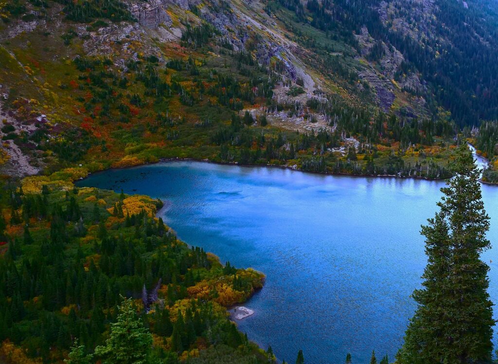 Mountains with lake