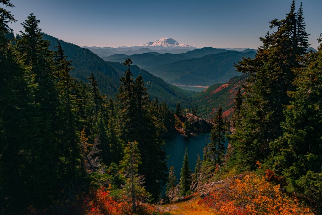 Mountains with lake